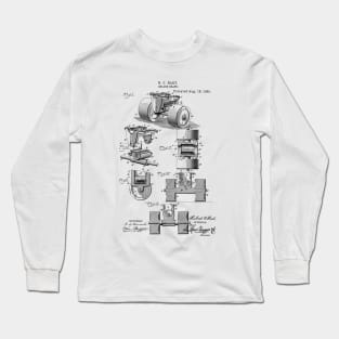 Roller Skate Vintage Patent Hand Drawing Long Sleeve T-Shirt